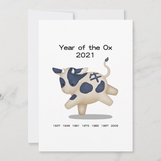 Año del Buey Lindo Zodiaco 2021 Personalizado (Anverso)