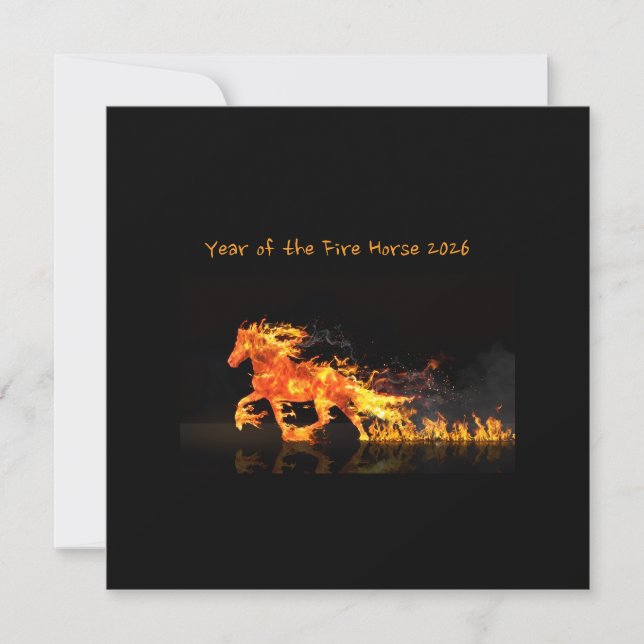 Año del Caballo 2026 (Caballo de Fuego) Tarjeta Pl (Anverso)