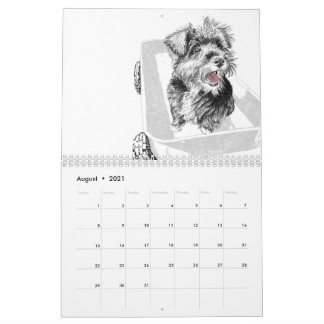 Año del calendario del perro dibujos de perros
