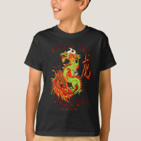 Año del camisetas del óvalo del dragón