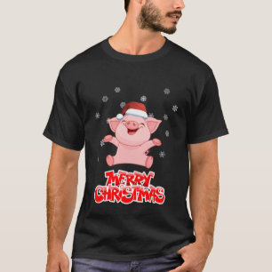 Año del cerdo - Felices Navidad - camiseta negra