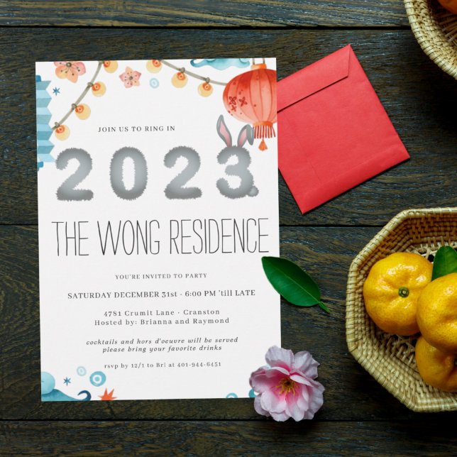 Año del Conejo | Invitación de fiesta de Año Nuevo (Subido por el creador)