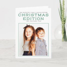 Año del informe anual en tarjeta de Navidad del