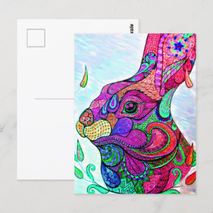 AÑO DEL ZODIACO DEL CONEJO   Tarjeta postal de lib