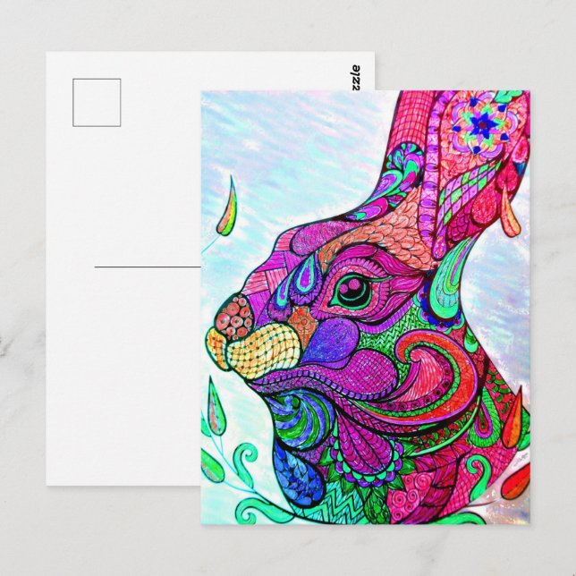 AÑO DEL ZODIACO DEL CONEJO | Tarjeta postal de lib (Anverso / Reverso)