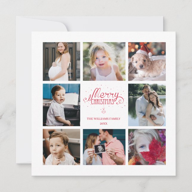 Año en revisión 8 tarjeta de vacaciones Collage de (Anverso)