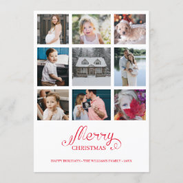 Año moderno en revisión 9 tarjeta de vacaciones de