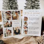 Año moderno en tarjeta de revisión Familia Noticia<br><div class="desc">Este elegante año en la tarjeta de revisión cuenta con un diseño minimalista, una paleta de colores dorados festivos y una fuente moderna. Hay espacio para cinco fotos en la parte delantera y cuatro en la otra. Es la manera perfecta de compartir las noticias familiares y se puede emparejar con...</div>