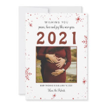 año nuevo 2021 bebé invitación copo de nieve lindo