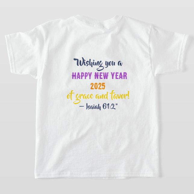 Año Nuevo 2025 Camiseta Básica Para Niños - Isaías (Distribución Reverso )