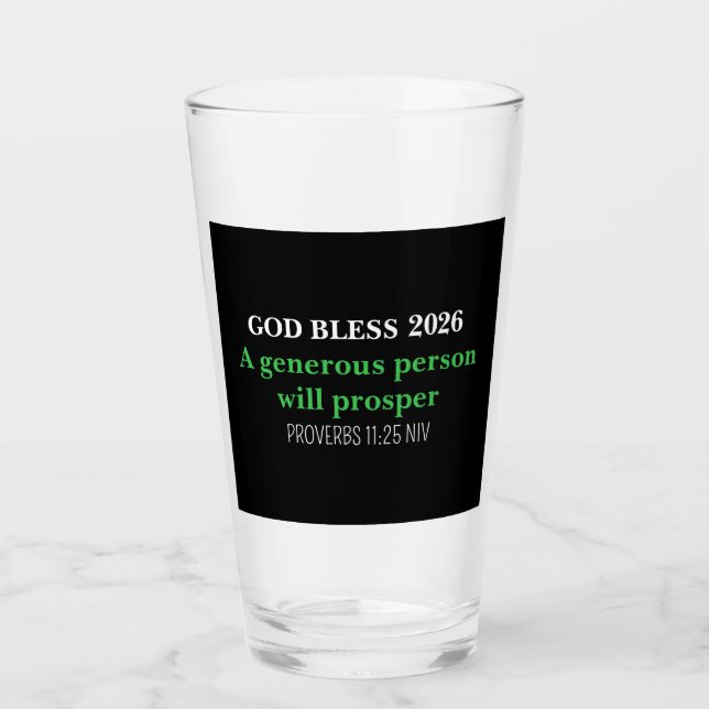 Año Nuevo 2026 Bendiciones Festivo Simple Negro (Anverso)