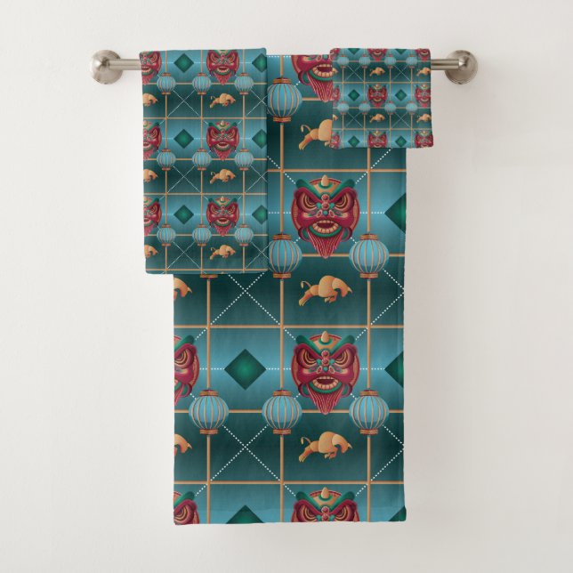 Año Nuevo Chino - Patrón de chequeo verde (In situ)