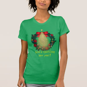Año Nuevo desea camiseta navideña