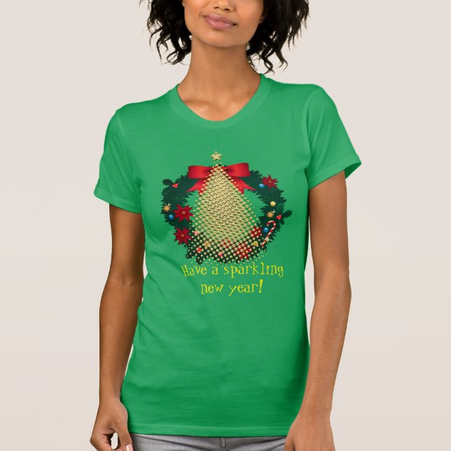 Año Nuevo desea camiseta navideña (Anverso)
