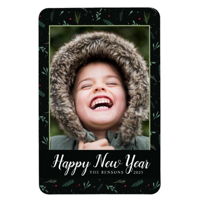 Año Nuevo festivo deja un imán fotográfico de Berr (Vertical)