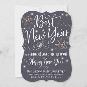 Año Nuevo Invitación de Embarazo Año Nuevo 2018