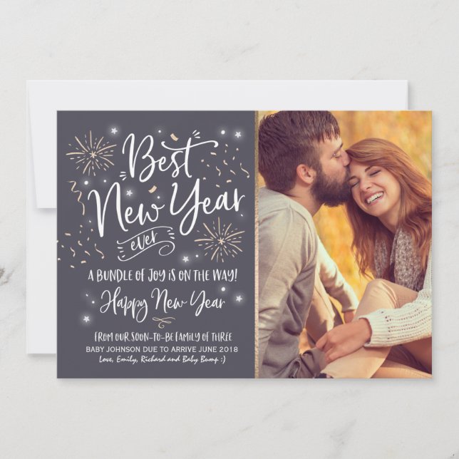 Año Nuevo Invitación de Embarazo Año Nuevo 2018 (Anverso)