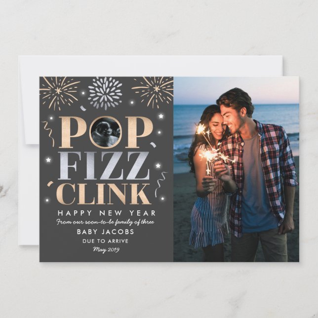 Año Nuevo Invitación de Embarazo Año Nuevo 2019 (Anverso)