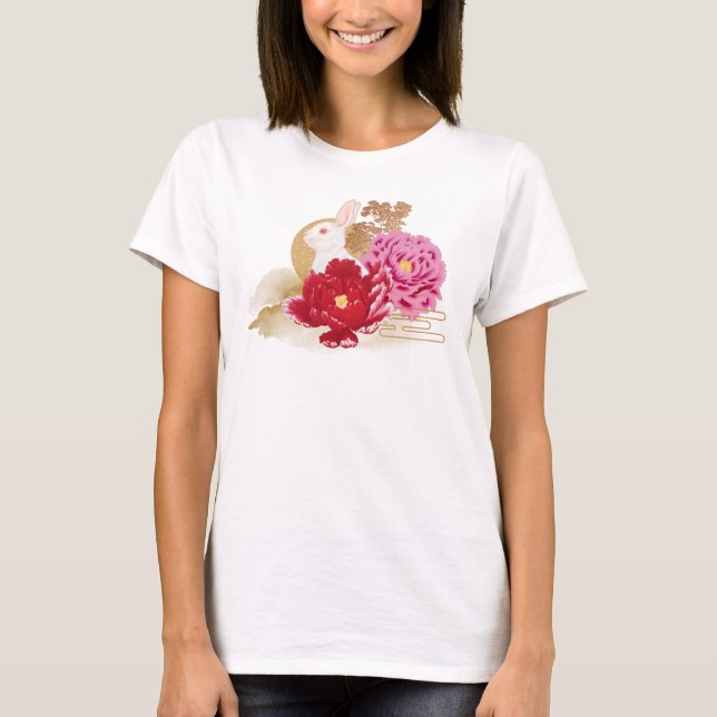 Año Nuevo Lunar - Camiseta de Funda-mate de conejo (Anverso)