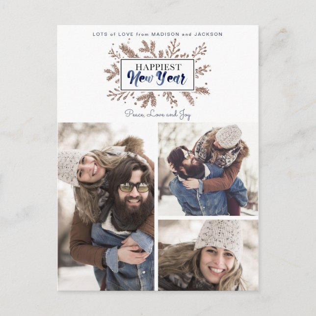 Año Nuevo más Feliz | Tarjetas Postales | Año Nuev (Anverso)