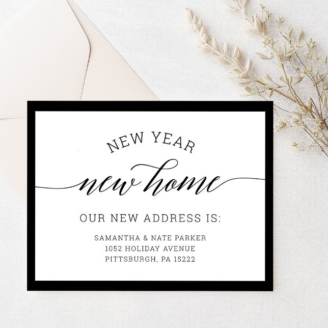 Año Nuevo | Nueva Invitación de mudanza a domicili (New year, new home postcard)