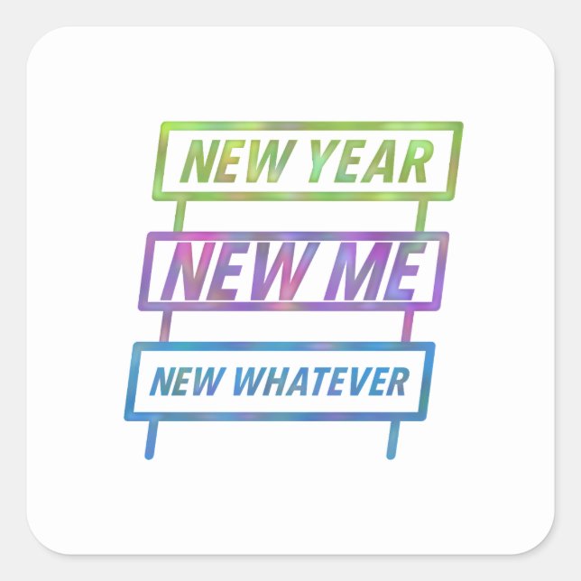 Año Nuevo, Nuevo Yo, Nuevo Cualquier Pegatina (Anverso)