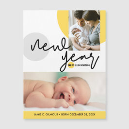Año Nuevo Nuevos Comienzos Foto Bebé gris amarillo