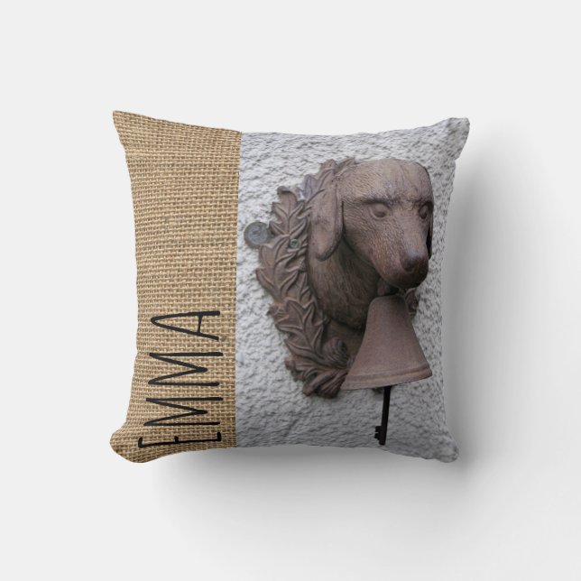 Año original personalizado de perro de almohada cu (Anverso)