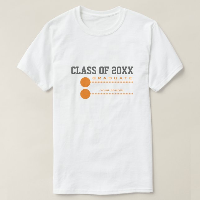 Año personalizado | Camisetas de graduación escola (Diseño del anverso)