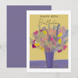 Año Personalizado Purple Floral Bouquet