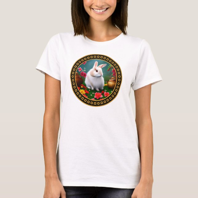 Año zodiaco chino de la camiseta de la mujer conej (Anverso)