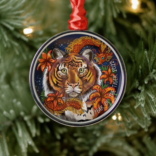 Año zodiaco chino del ornamento tigre (Árbol)