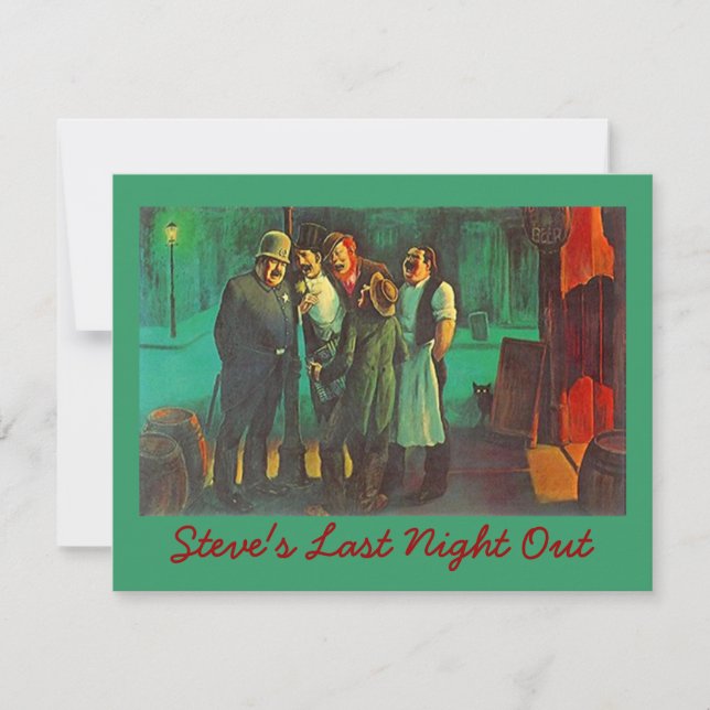 ANoche INVITACIONES A LA FIESTA DE SOLTERO Adiós (Anverso)