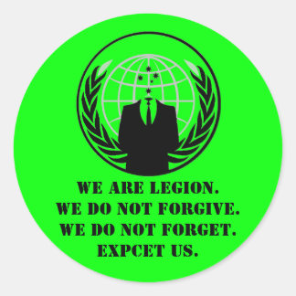 Anon round pegatina