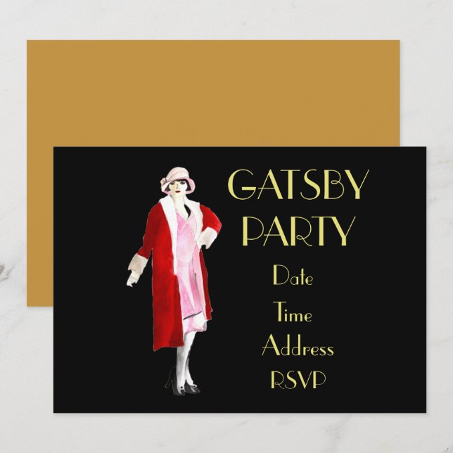 Años 1920 Viendo la invitación a la fiesta de los  (Anverso / Reverso)