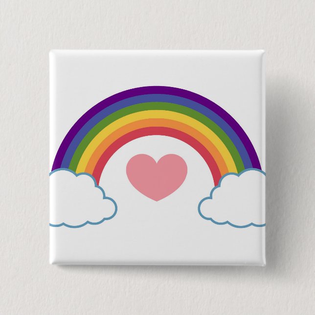 años 80 corazón y arco iris - botón (Anverso)
