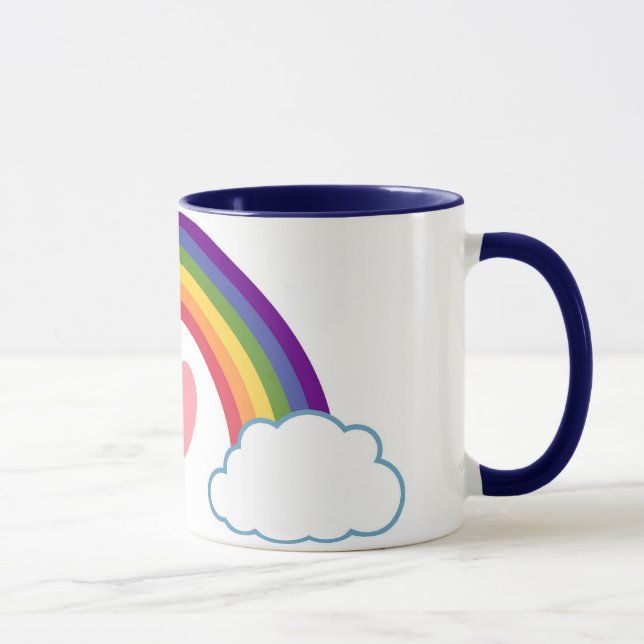 años 80 corazón y arco iris - taza (Derecha)