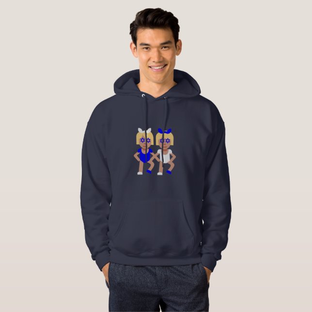 Años de conejo hanukkah mens sudadera capucha (Anverso completo)