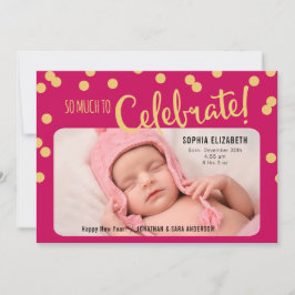 Años nuevos saludan a bebé niña anuncio de nacimie