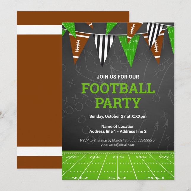 ¡Anota un Gol con Nuestras Invitaciones para Fiest (Anverso / Reverso)