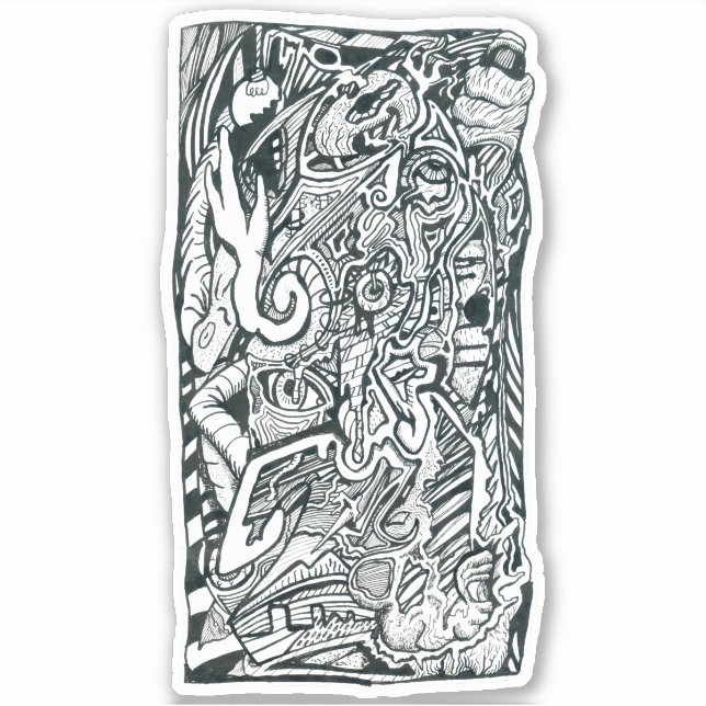 Ansiedad Ataque de Brian Benson pegatina de vinilo (Anverso)