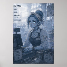 Ansiedad / Cajero / Póster de supermercado