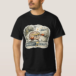 Ansiedad vs Realidad Camiseta divertida de salud m