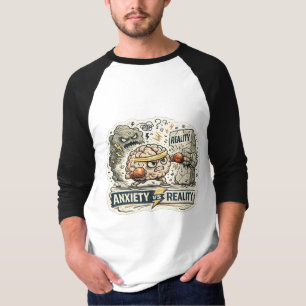 Ansiedad vs Realidad Camiseta divertida de salud m