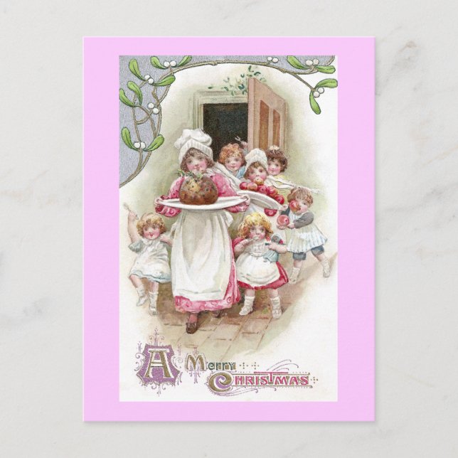 Ansioso por la Navidad Vintage de Plum Pudding (Anverso)
