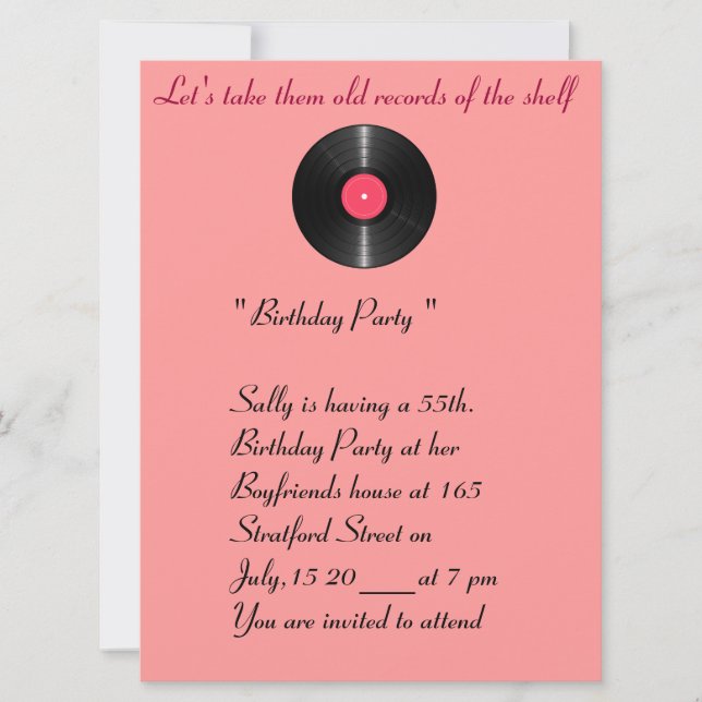 Antaño registra la invitación de cumpleaños. (Anverso)