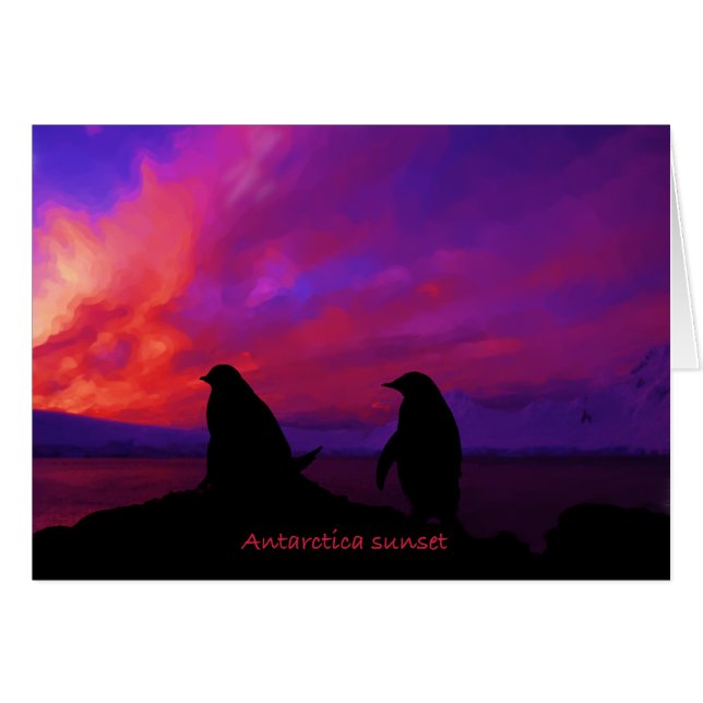 Antártida Sunset card (Anverso (Horizontal))