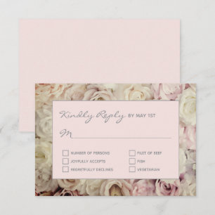 Antecedentes de las tarjetas RSVP rosa de Rosa de