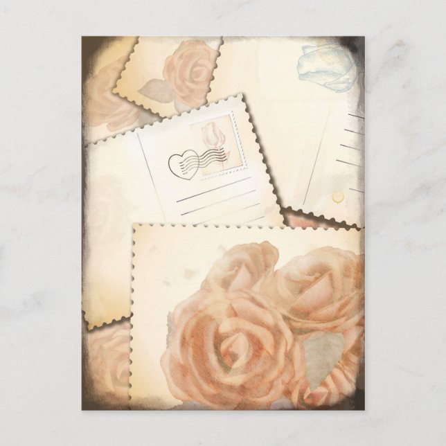Antecedentes románticos retro, postal (Anverso)