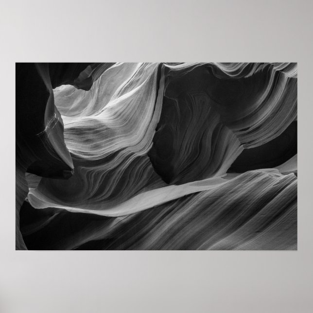 Antelope Canyon Arte Fotográfico Blanco Y Negro (Frente)